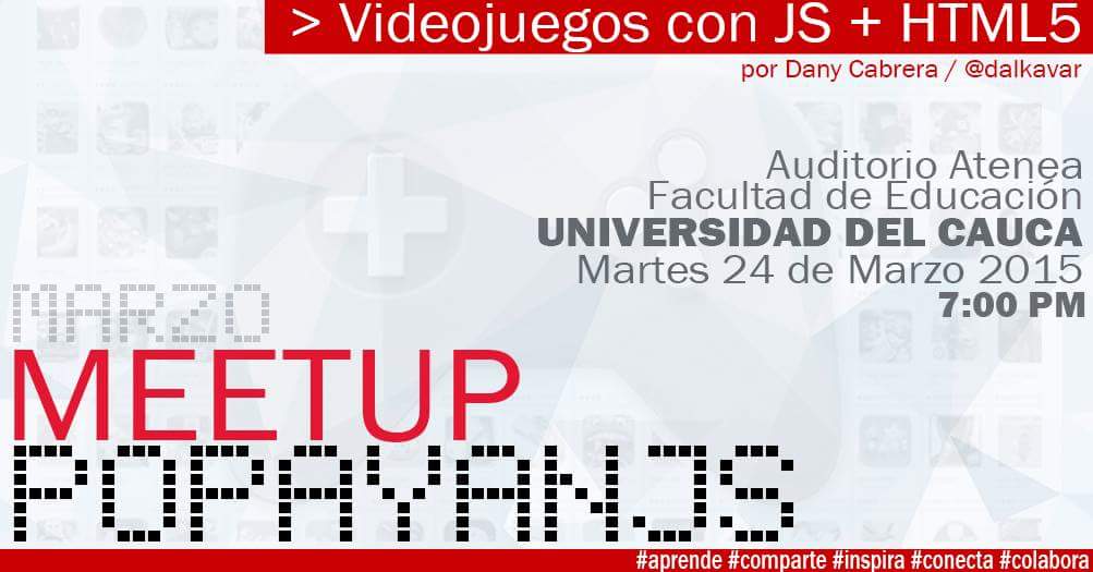 Recuerda mañana segunda meetup <a href="/popayanjs/">PopayánJS</a>. Todos son bienvenidos. #javascript #comunidad