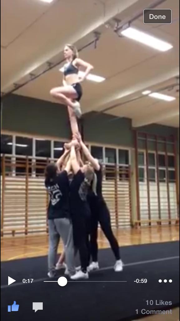 RPCheer's tweet image. Our gorgeous Ignite stunt group working hard on full outs tonight! #QueensofFire