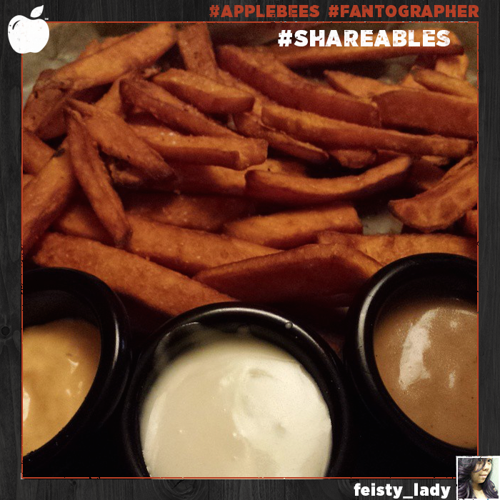 Applebees's tweet image. Have you tried our NEW #Shareables? Show us your favorites at beeafantographer.com. 

#Fantographer #AppForThat