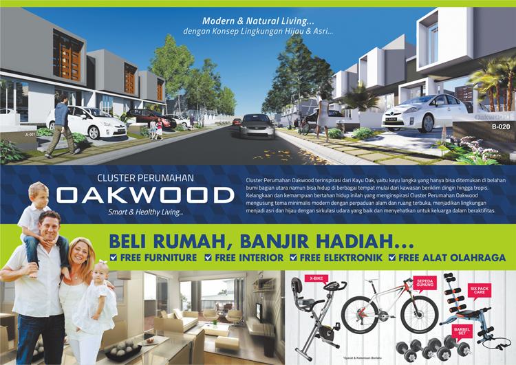 Cluster Perumahan Oakwood..Dapatkan Free Furniture, Free Kitchen Set, Free Interior &amp; Free Alat Olahraga