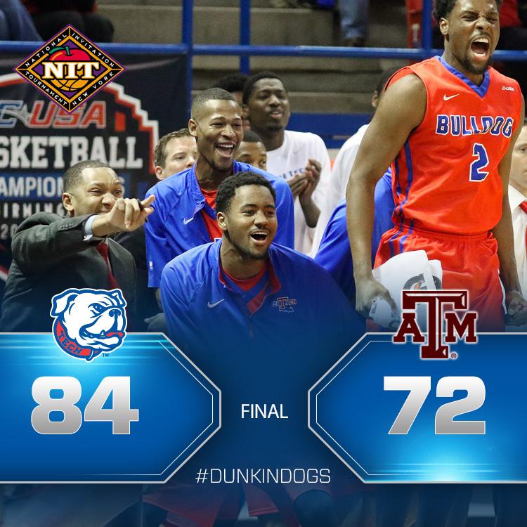 LA Tech Sports (@latechsports) on Twitter photo FINAL: <a href="/LATechHoops/">Bulldog Basketball 🐶🏀</a> 84, Texas A&M 72. One win away from a trip to the Big Apple! #DunkinDogs #WeAreLATech FINAL: <a href="/LATechHoops/">Bulldog Basketball 🐶🏀</a> 84, Texas A&M 72. One win away from a trip to the Big Apple! #DunkinDogs #WeAreLATech