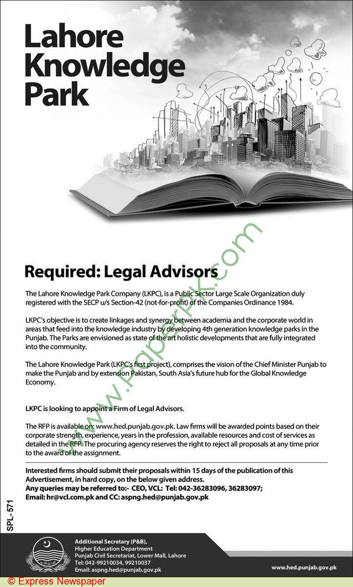 Lahore Knowledge Park Lahore Jobs