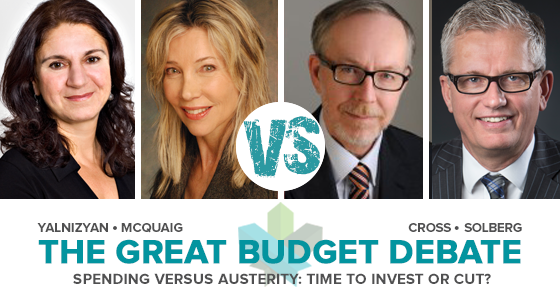 broadbent's tweet photo. Don't miss #prgrs15 Great Budget Debate Sat. moderated by @tomclarktv. Livestream: http://t.co/wvQKcpTvVS #cdnpoli http://t.co/RzOJ3qUaR4