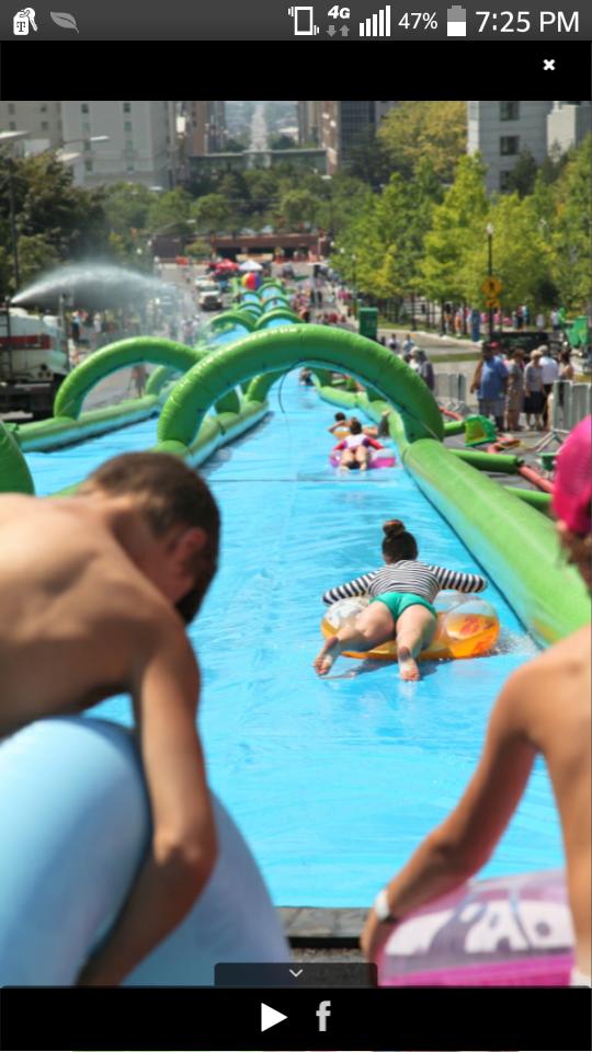 walshyy6's tweet image. This #SlideTheCity thing looks so sick! Never seen a sad person on a slip-n-slide