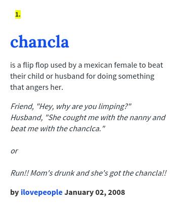 Estación de policía Para editar abolir Urban Dictionary on Twitter: "@Tronndabon chancla: is a flip flop used by a mexican female to beat their ch... http://t.co/RqtYYPv12D http://t.co/KRoI6ighzJ" / Twitter Estación de policía Para editar abolir Urban Dictionary on Twitter: "@Tronndabon chancla: is a flip flop used by a mexican female to beat their ch... http://t.co/RqtYYPv12D http://t.co/KRoI6ighzJ" / Twitter