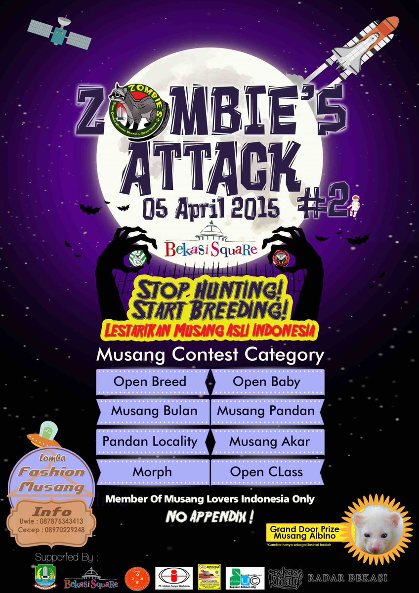 Door Prize nya Musang Albino..... pada dateng ya semuanya :D <a href="/MuldokDepok/">MusangLoverDepok</a> <a href="/Musangbekasi/">ZOMBIE'S (Zona Owner Musang Bekasi dan Sekitarnya)</a> <a href="/MusangJakarta/">Musang Lovers JKT</a> <a href="/MusangLovers/">MLI</a>