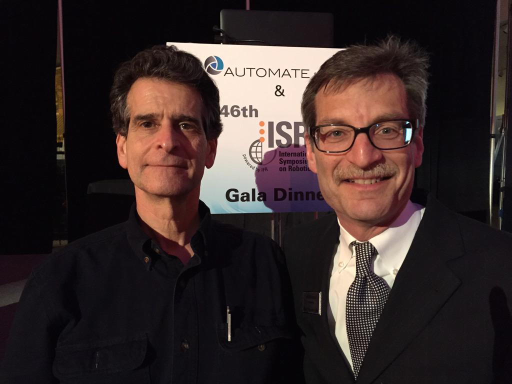 jeffburnstein's tweet image. Congrats to Dean Kamen, Engelberger Award     Winner for Leadership #Automate2015