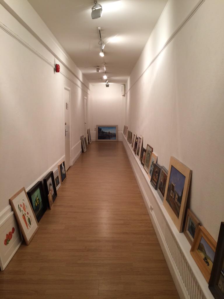 ArisaigPainters's tweet photo. It was a long day hanging everything yesterday. @StrandGallery @dhughd @PenelopeAnstice http://t.co/KIEM4hFxMc