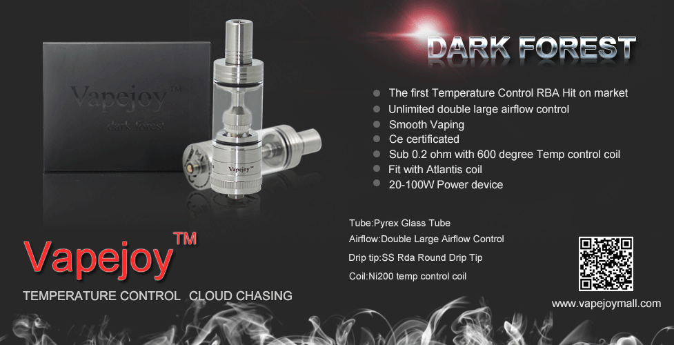 YeliaYe's tweet photo. First Temperature control tank #darkforest from #vapejoy on sale!!! #vapelife #happyvaping #girlswhovape http://t.co/WPWGD0yCrL