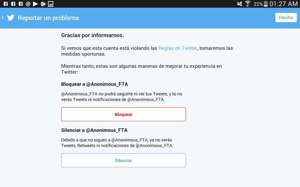 OJAD_CuentaUser's tweet photo. Ya estás reportado por SPAM @Anonymous_FTA @CellElMagnifico http://t.co/mW8xXLGm4U