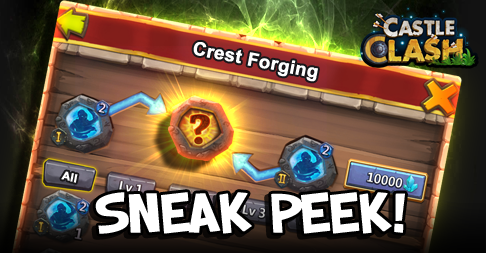 CastleClashIGG's tweet photo. New Crest Forging System coming soon?! Sweet!! We're always coming up with new stuff ReTweet if you're excited! http://t.co/xRzmHEcgh4