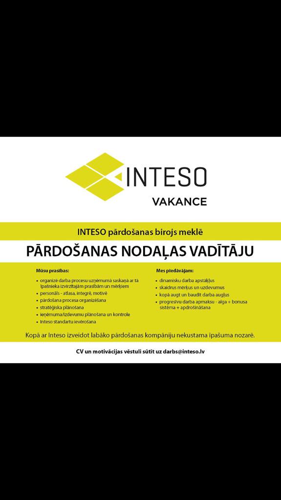 IntesoReal's tweet image. #irdarbs piesakamies VAKANCEI! Sūti savu CV un Motivācijas vēstuli uz darbs@inteso.lv