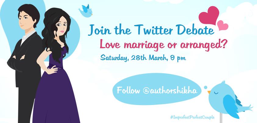 authorshikha's tweet photo. #LoveMarriage or #ArrangedMarriage? Join the debate with me on 28th March, Sat 9pm. #ImperfectPerfectCouple http://t.co/QW4yOj0C3D