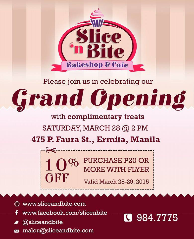 aktivshow's tweet image. Take a bite of free complimentary treats at @sliceandbite as they open their new branches. bit.ly/1xtVi1K