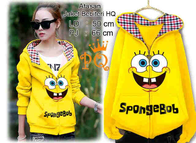 QueenNda_Shop's tweet photo. Jaket Spongebob Rp 75.000 | bahan baby terry panjang 65cm, lingkar dada 90-106cm http://t.co/FiHacrnqKE