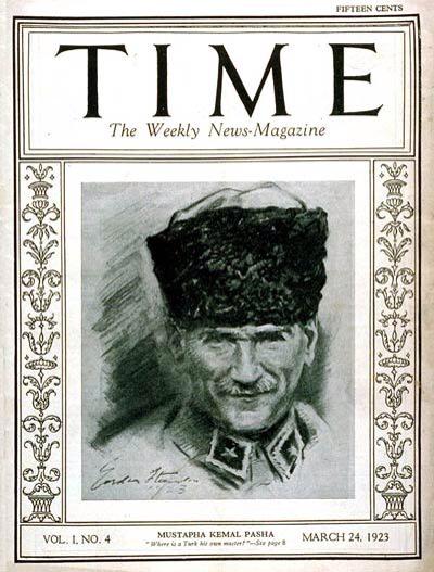 Tarihte Bugün: 24 Mart 1923'te Mustafa Kemal Paşa TIME Dergisi'ne kapak olan ilk Türk olmuştur.