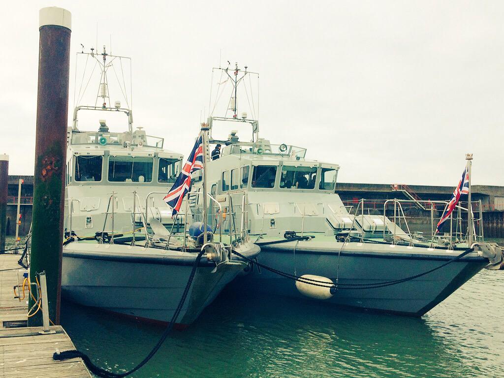 HMS Puncher and Trumpeter alongside in Brighton during Easter Deployment.@CambridgeURNU @londonurnu @PremierBrighton