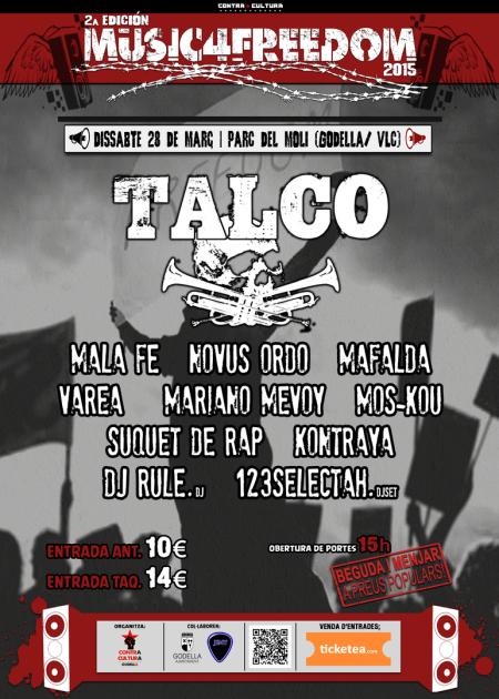 AgendaFestis's tweet photo. el colectivo Contra Cultura Godella de Valencia monta el 2º #Music4Freedom fest, con @TalcoSka @MafaldaGrupo ... http://t.co/TVwXGEyDvL