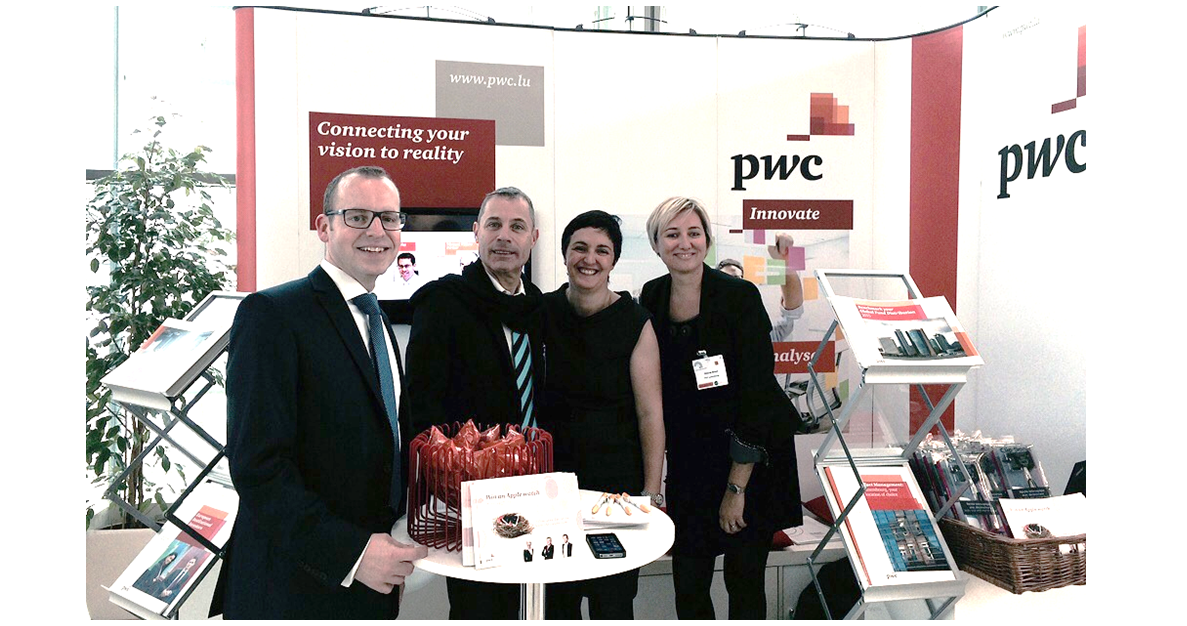 PwC_Luxembourg's tweet photo. Our team at #ALFISpring15 in #Luxembourg! They'll be more than happy to welcome you. #PwC http://t.co/sVoiphjyy7