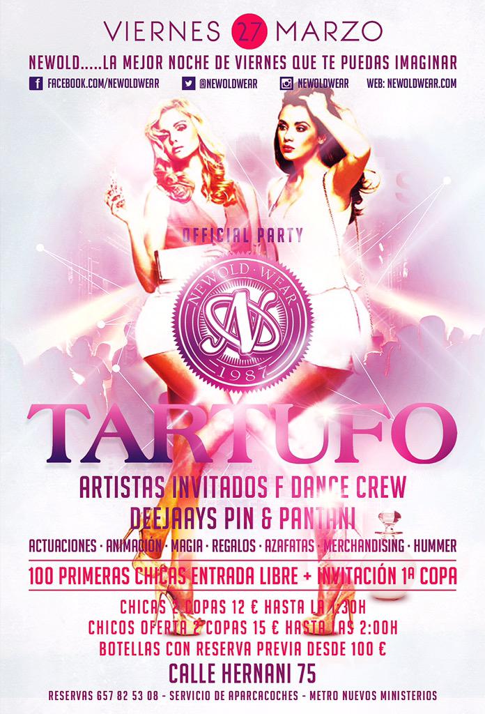 TARTUFOFICIAL's tweet photo. TARTUFO
Viernes 27 de Marzo
Oficial Party NEWOLD
+Info y reservas
657825308
#FAMILYDREAMS
#TARTUFO
#NEWOLD http://t.co/PcjO4WcFoH