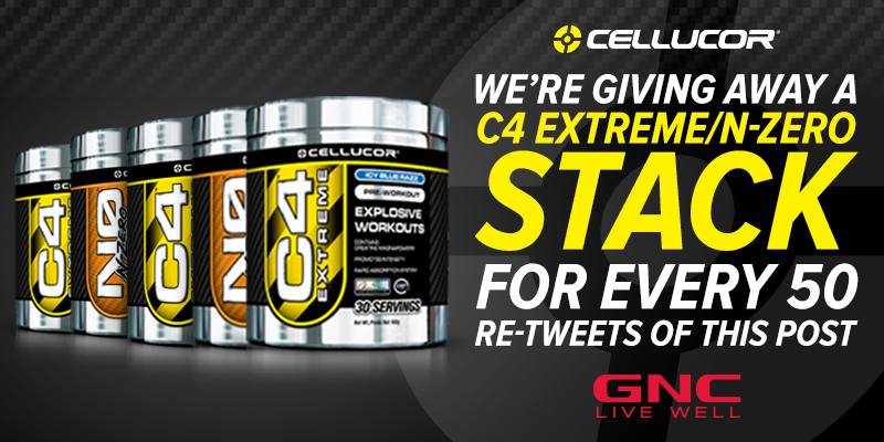 GNCCanada's tweet photo. #Contest - RT for your chance to #win a C4 Extreme/N-Zero Stack from @Cellucor! #CellucorCanada #CellucorNation http://t.co/UbmgXiHPFr