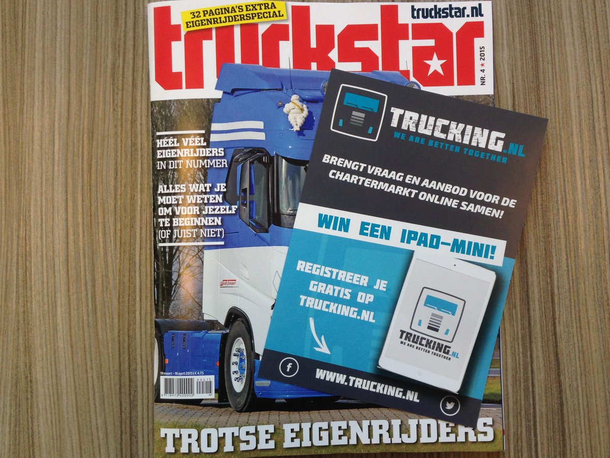 Deze maand in editie 4 van Truckstar magazine (@Truckstarnieuws) een artikel en actieflyer over <a href="/Trucking_nl/">Trucking.nl</a>