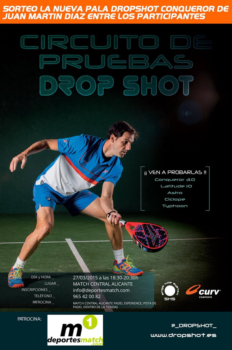 ¿Quieres probar la nueva pala de JM Diaz?
Ven el 27 de Marzo 18:30h a M1Central #cirtuitodepruebas <a href="/_DropShot_/">DROP SHOT</a> #padel