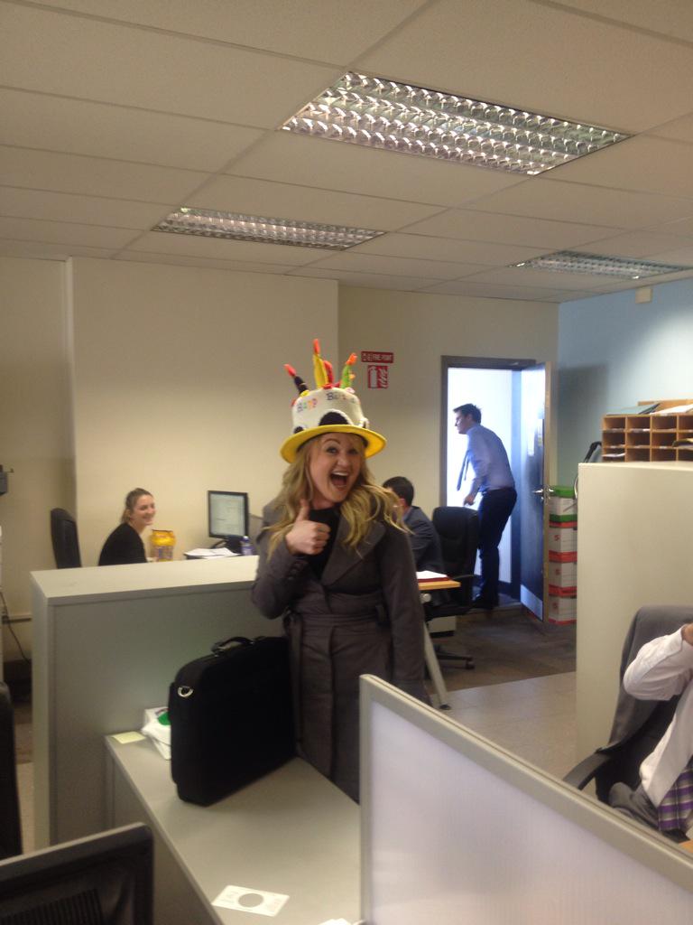 JenMinogue321's tweet photo. Happy birthday miss @addi26! I think you should wear the hat at our presentation next Friday! 😂 http://t.co/BWD7wSA23c