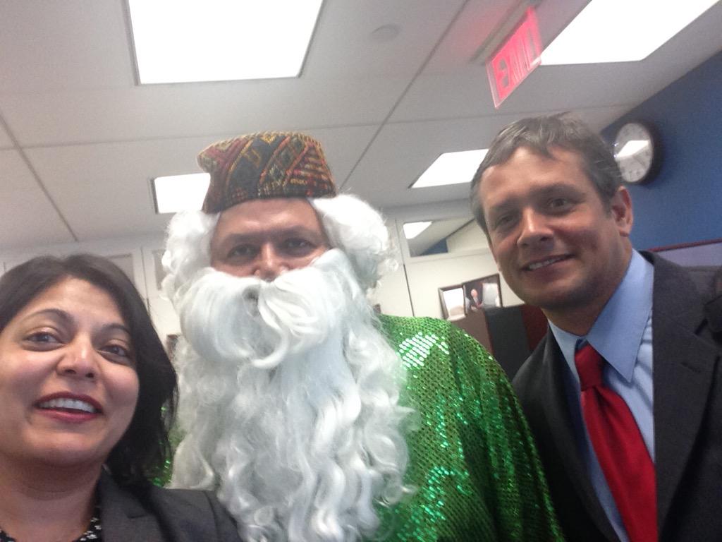 swaplele's tweet photo. #ACTFlyIn  @SenatorCardin @mikesax @JakeWeatherly met Iranian Santa Claus at the office - we thought it was Douglas! http://t.co/5Qz39uhoL1
