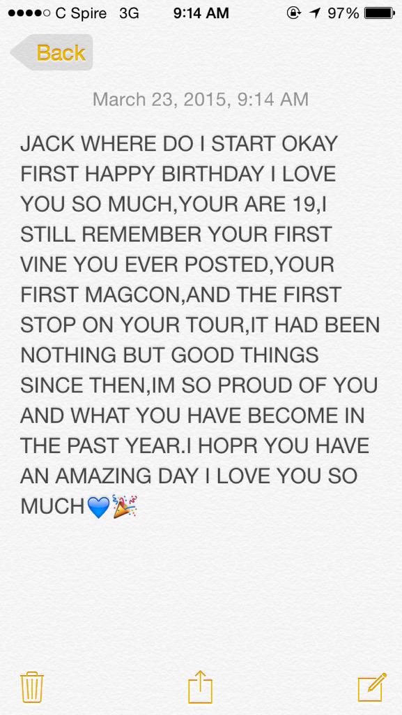 HAPPY BIRTHDAY TO THE ONE AND ONLY JACK EDWARD JOHNSON I LOVE YOU  