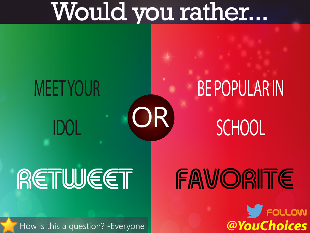 YouChoices's tweet photo. Would you rather... http://t.co/msPCOSB57F