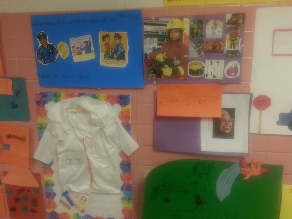 Pre-k students worked hard on their community helper assignments. They aspire to be great..#powerup262