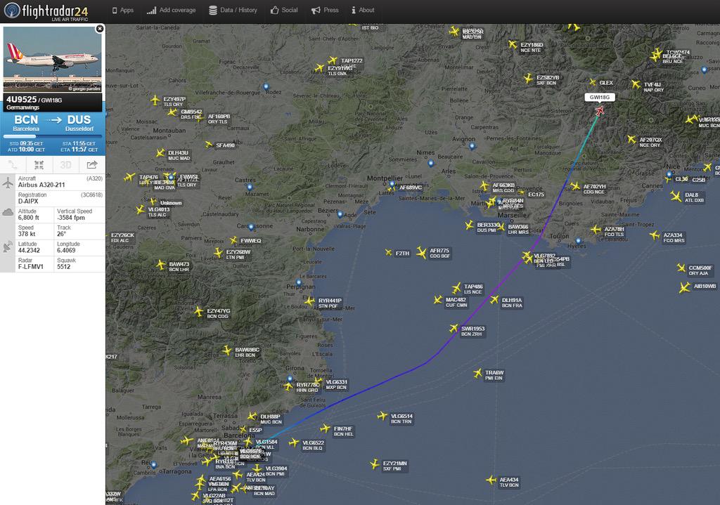 controladores's tweet photo. La ruta y el lugar de desaparición del vuelo #GWI18G accidentado según @flightradar24 http://t.co/WB4PMsgOZm