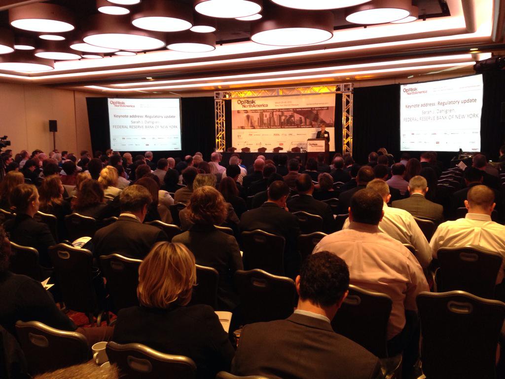 BruceMorris's tweet photo. Packed house at this morning's #OpRiskNA opening session with Sarah Dahlgren NY Fed Keynote http://t.co/UsRmIRLVSQ