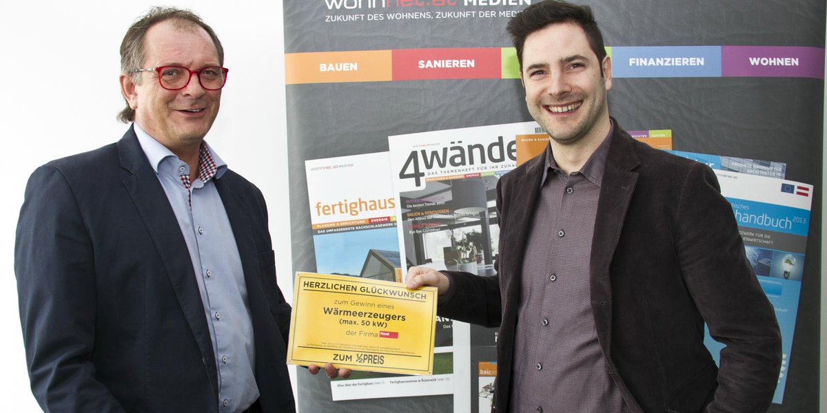 Wohnnet_B2B's tweet photo. Wir gratulieren Herrn Roland Pürzl herzlich zum Gewinn eines Wärmeerzeugers von #Hoval. #Gewinnspiel #HalberPreis http://t.co/im03HCVIrE