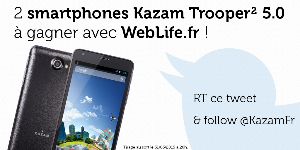 WebLifeFr's tweet photo. Je joue avec @WebLifeFr & @KazamFr pour gagner 2 Kazam Trooper 2 5.0 ! http://t.co/4dBqn7GOl4 #Concours #WebLife3 http://t.co/9NqBEbaBEP