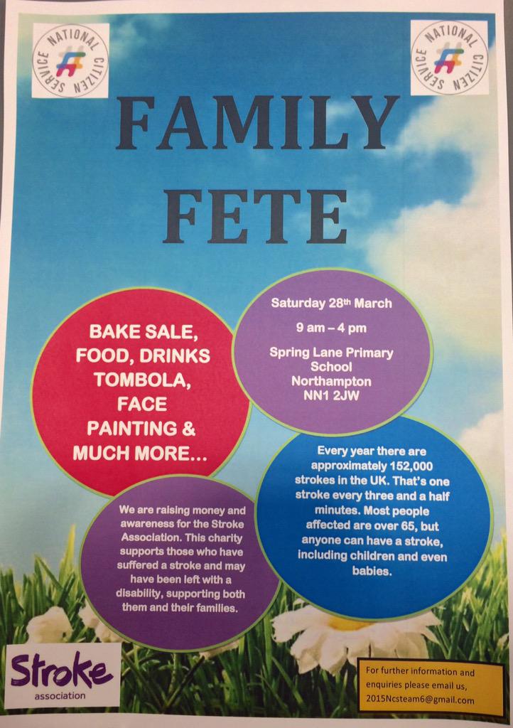 2015NCSteam6's tweet photo. Saturday 29th March to raise money for stroke association @ Spring Lane Primary, Northampton, NN1 2JW, 9:00-4:00 pm http://t.co/jIG5frZoem