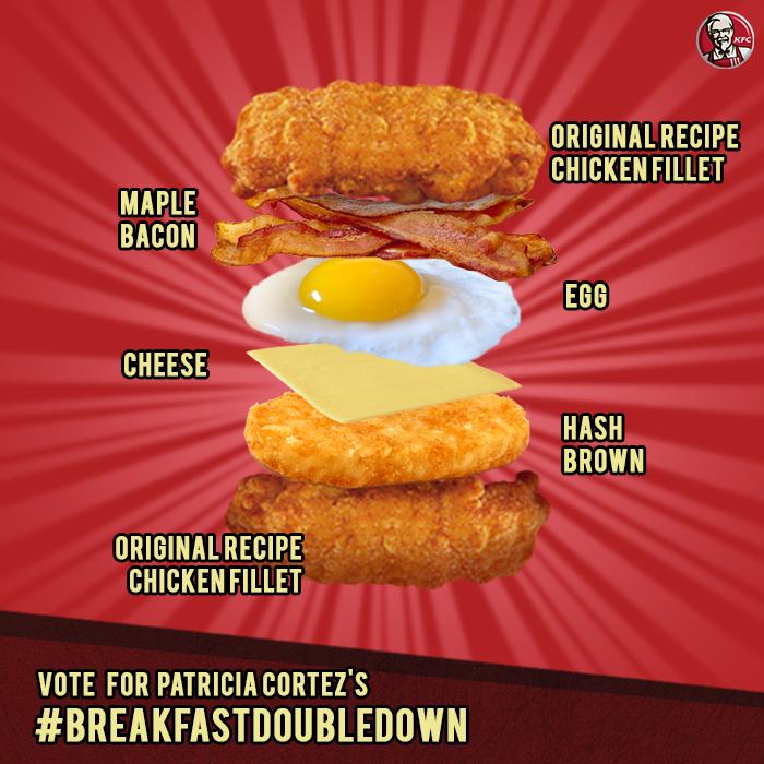 KFCPhilippines's tweet photo. Vote for the #NextDoubleDown idea w/ their assigned hashtag! The most no. of tweets will win! Vote until Mar 26, 11AM http://t.co/S4cv5l3rSc