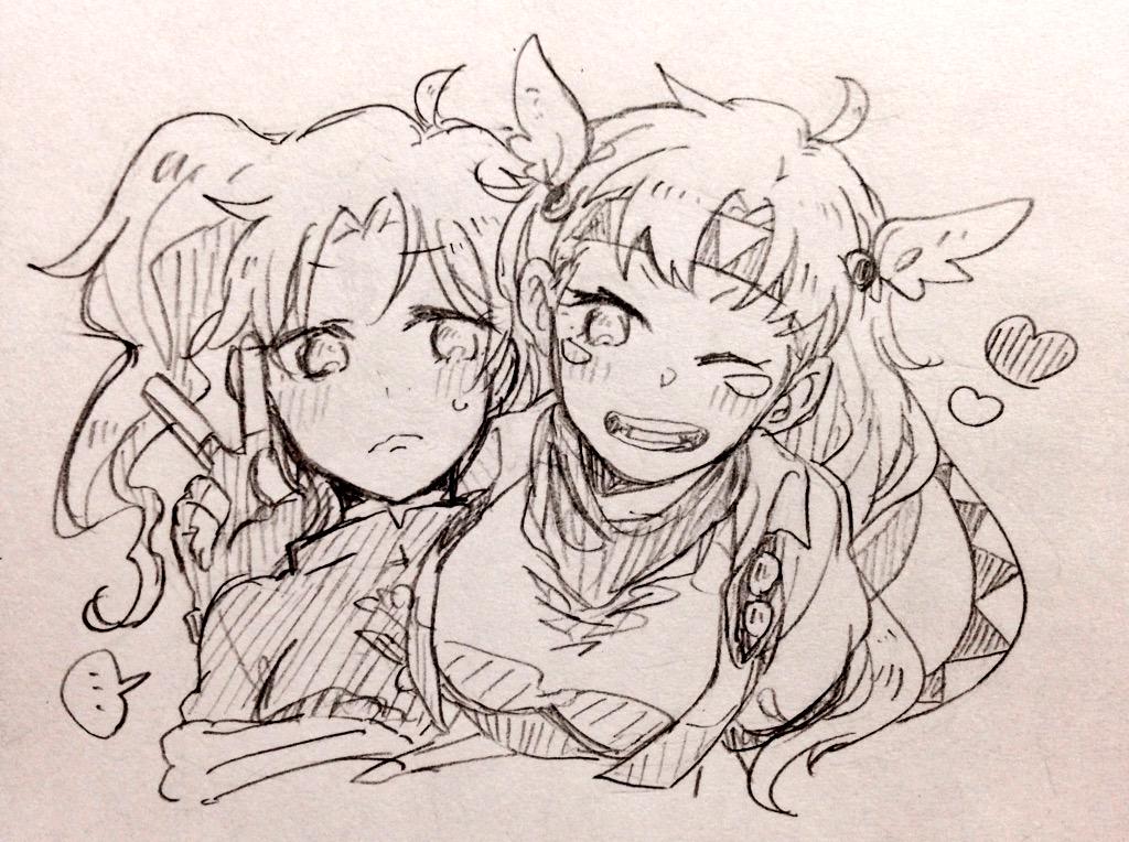 @Smn_m7 にょたしざちゃんとにょたかきょいんできたよォセンスなくてスマンおっぱい描くの楽しかった🌞 