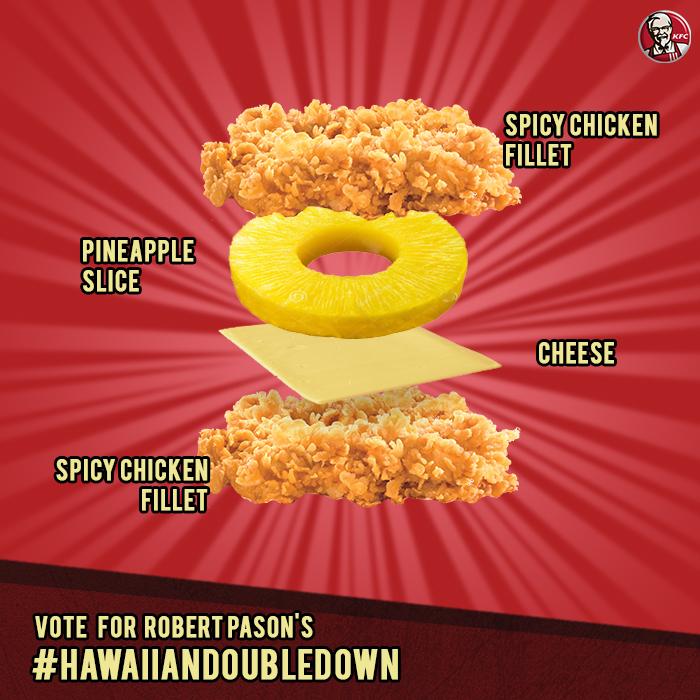 KFCPhilippines's tweet photo. Vote for the #NextDoubleDown idea w/ their assigned hashtag! The most no. of tweets will win! Vote until Mar 26, 11AM http://t.co/ucJCFPiEZ4