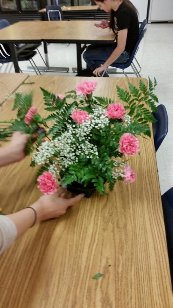 Equilateral Triangle Flower Arrangement