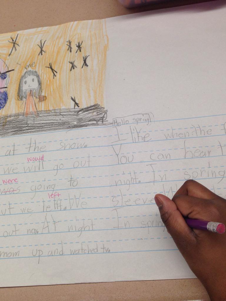 sealeytj's tweet photo. Mrs. Sealey's first graders engaged in writing. #Good-bye Winter.....Hello Spring @OwenNoS #rfes #rocktified http://t.co/axxJuUi1GG