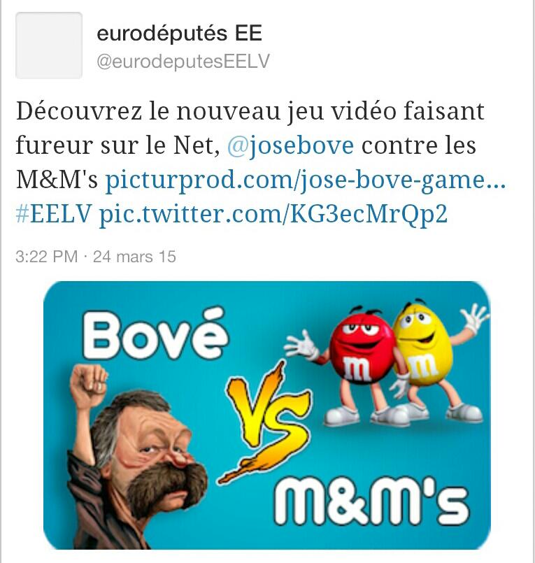 picturprod's tweet photo. Jeu vidéo @josebove contre les M&amp;M's @JeanLucLemoine  @bchameroy http://t.co/ups72iu2V2