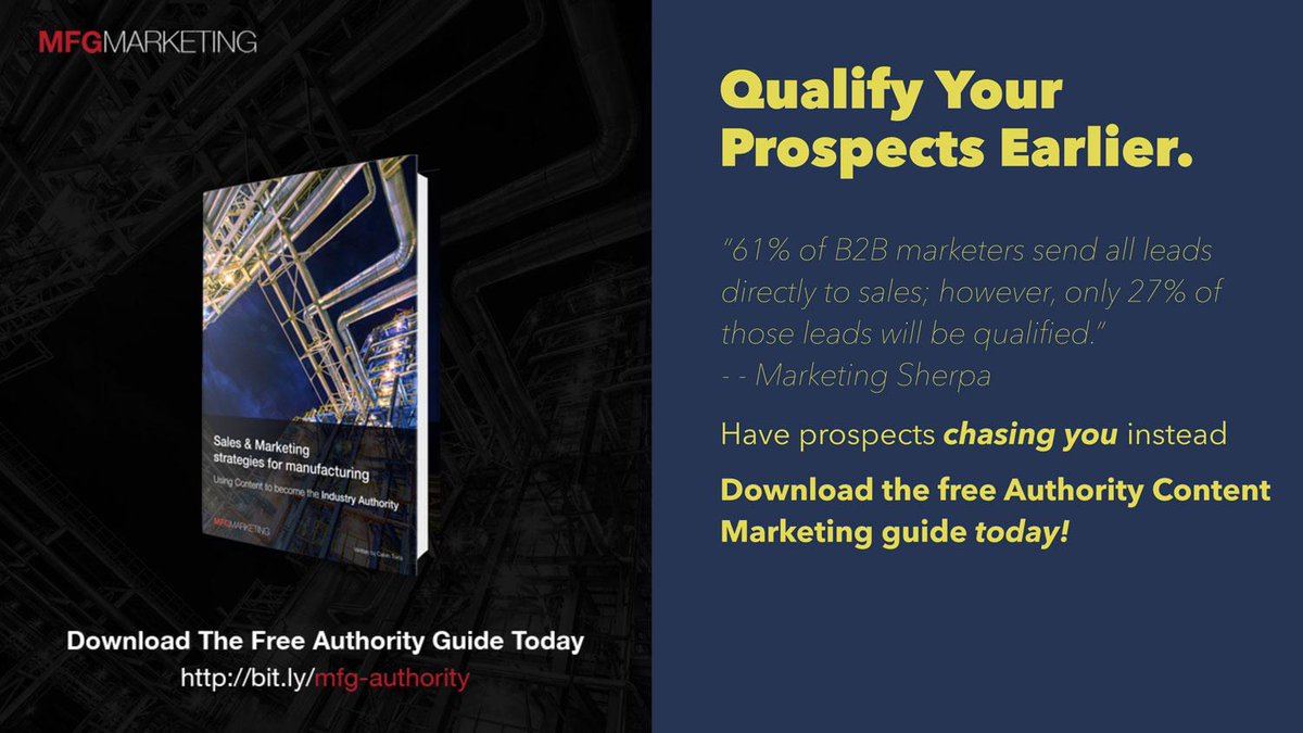 MarketingMFG's tweet photo. Qualify your prospects earlier using #ContentMarketing. #ukmfg #ManufacturingUK http://t.co/6gtarFR2nS http://t.co/xmmikYRuv1