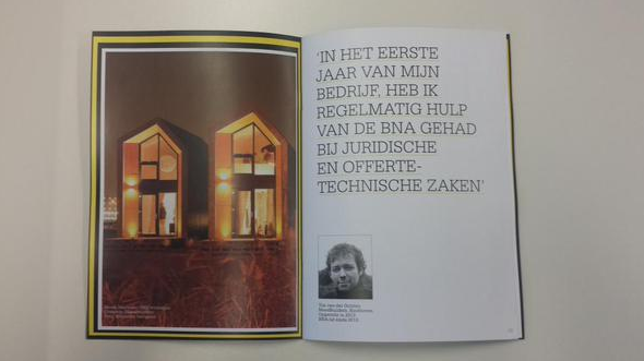 Vers van de pers: 'BNA voor jonge architectenbureaus' met daarin portretten van jonge BNA leden. Pak 'm mee bij #YUP