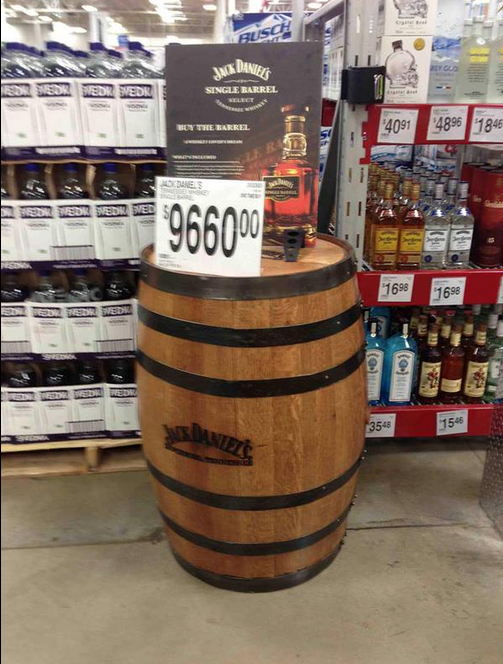 You can buy Jack Daniels by the barrel!