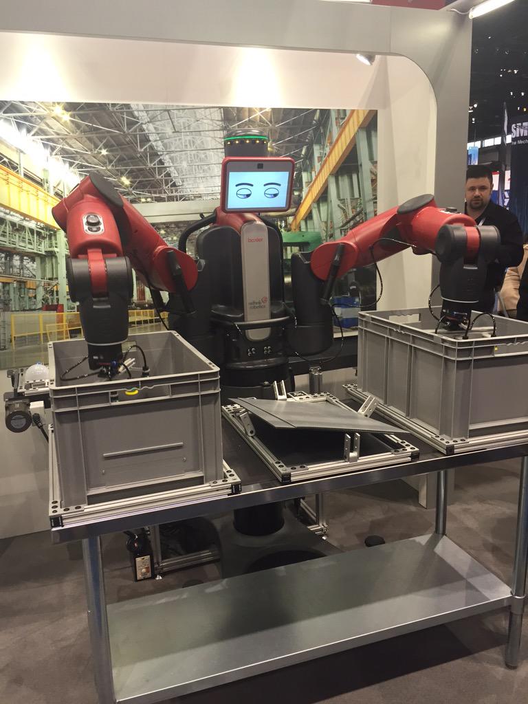 PeapodMel's tweet image. At #ProMat2015 for work, and WHOA are manufacturing robots cool. #thingsineverthoughtiwouldsay
