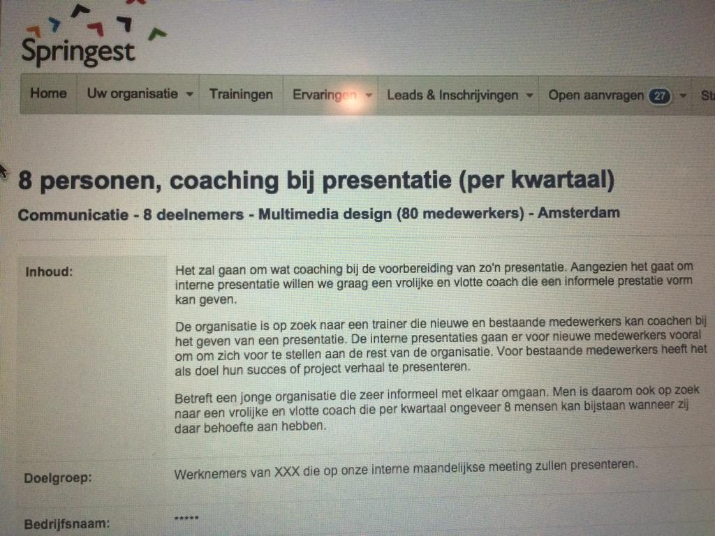 PintaPeople's tweet image. Hele leuke vraag, echt wat voor mij, maar ik ga toch zeker geen 100eu betalen om offerte te mogen doen? #springest