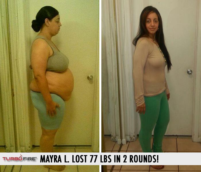 TurboFire's tweet photo. #TransformationTuesday  Mayra L. lost 77 lbs in 2 rounds of Turbo Fire!

http://t.co/q1CEwLtiXW http://t.co/1oCqykTI4g
