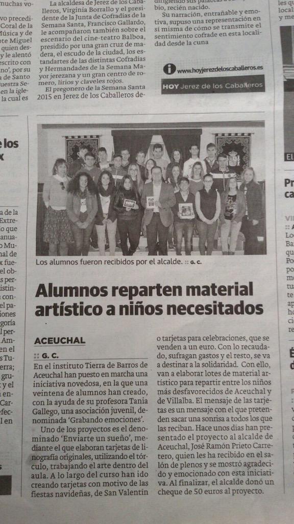 ENVI_ARTE's tweet photo. Una gran noticia la que acabamos de recibir, aparecemos en el periódico!! Mil gracias. http://t.co/VYeHPSqHin